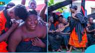 Akua Donkor: Daughter of founder weeps at mother's one-week observance, mourners comfort her in video