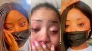 It ended in tears: Lady who paid boyfriend surprise visit gets 'surprise of her life'