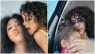 Nadia Buari's daughter sleeps in her arms, partially shows her side view in a photo : "Nadia the teaser"