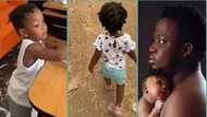 Little girl boldly calls her dad 'babe' in mum's presence: "This side chick no dey fear"