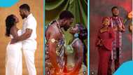 Fritz Marries Akosua Agyapong and Amandzeba's Daughter, Bride Flaunts Her Bosoms in a Backless Gown