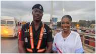 Kind Ghanaian police officer praised for dedicating hours to fix stranger's over-heating car