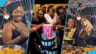 Asantewaa and Felicia Osei queue for Jollof at Tracey Boakye's lavish 34th birthday party