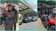 Davido and 30BG Crew arrive in Ghana and ride in convoy of luxurious cars, video stirs reactions