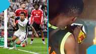 Man United supporter removes club sticker from Pragya after Spurs defeat (Video)