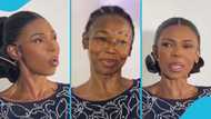 Ghanaian old lady transforms into '16-yr-old' after applying thick makeup: "This is cheating nature"