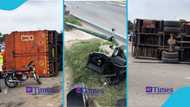 Large truck loaded with goods loses control, causes accident on Alajo-Tesano road