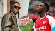 Shatta Wale hails Ghanaian footballer Eddie Nketia over 3 goals for Arsenal against Sheffield