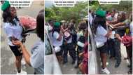 Video shows moment lady was robbed of her money bouquet by her colleagues on graduation day