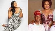 "Started having kids at 19": Omotola warms hearts as she flaunts her grown son, enters his car the 1st time