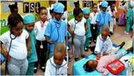 So Cute: Adorable photo how little kids dressed as doctors examining a "patient", many react