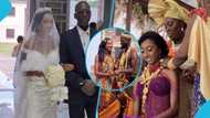 Ghanaians react as Omanye Royal Kingdom's Prince Alvin marries a gorgeous bride rocking an elegant kente gown; "This is so wrong"