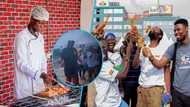 Khebab-a-thon: Ghanaian man fights for a bite as Atinga serves the first batch of Chichinga