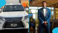 Asamoah Gyan cruises to Legon stadium in a GHC 1 million luxury SUV (Video)