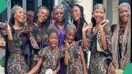 Nigerian woman and her beautiful female children melt hearts: "8 Girls, 1 Mother"