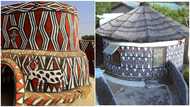 Beautifully painted mud houses decorated by women in Ghana