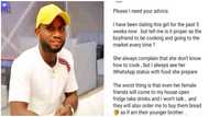 "I cook & go to market everyday" - Man says as he seeks advise on girlfriend who can't cook