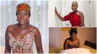 Fella Makafui dazzles in an African print dress while flaunting her wedding ring