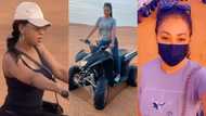 Nadia Buari shares amazing videos, photos riding powerful sports bike with pretty friend; gets fans talking