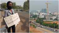 Frustrated lady hits the street with cardboard to beg for job; stirs reactions