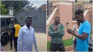 Agya Koo, in a video, was spotted on set shooting a movie alongside Ras Nene