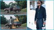 Kuami Eugene burns car & clothes as he returns to music after mourning dad & grandma, video causes stir
