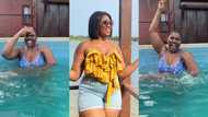 Abena Korkor intentionally opens her legs so wide for everybody to see while swimming; video causes stir