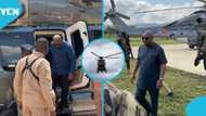 Social Media buzzes as video of John Mahama using a helicopter for his Eastern Region tour surfaces