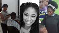 Powerful photos of beautiful female barber at her shop go viral
