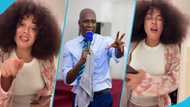 Nadia Buari lip-syncs Rev Kofi Oduro's video, many laugh hard at her acting: "She’s still talented"