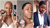 Young lady turns herself into man with black polish & home items; photos heap reactions