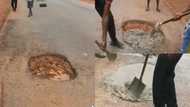 Ghanaian man fixes old pothole with his own money; claims the hole has taken over 30 lives