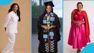 2018 GMB contestant Portia Wekia rocks stylish kente gown as she bags a Master's degree from UPSA
