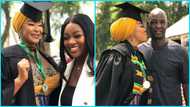 Beautiful photos and video drop as Jackie Appiah, Tony Baffoe attend Kalsoume's Master's degree graduation