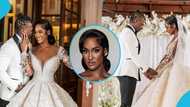 The gorgeous wife of NFL cornerback Mike Hilton slays in beaded ball gown by Ghanaian designer to renew her vows