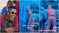 Shatta Wale does hilarious dance with pretty lady; shakes backside in video