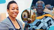 Zanetor flaunts her Ashanti pride as she visits Otumfuo at Manhyia Palace, photo stir reactions