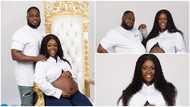 International Women's Day: Tracey Boakye and her husband slay in denim jeans for their beautiful pregnancy photoshoot