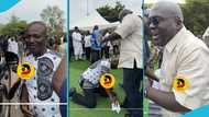 Appiah Stadium kneels before Julius Debrah and forcibly shines his shoes, video stirs laughter