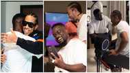 American rapper Ludacris visits Sarkodie in his studio and jams to "Country Side" music