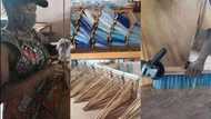 Sustainable product: Photos of woman turning waste plastic bottles into broomsticks emerge