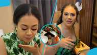 "Please come home": Ghanaians beg Nadia Buari as Nigerians coax actress to take gari soaking and fish, video
