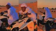 Shatta Bandle jets off to Dubai; spotted riding motor bigger than him in new video