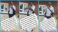 Ghanaian man in US displays all the clothes he got for $5, encourages youth to travel abroad