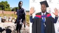Determined man goes from laying foundations to bagging degree, graduation photo wows many