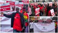 Akufo-Addo’s lawyer Akoto Ampaw, Samson Ayenini, and Kofi Bentil protest against corruption among government officials