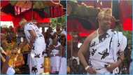 Otumfuo at 25: Asantehene delights as Ga Mantse attends Akwasidae, gives him nice reception in video