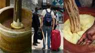 White man spotted at Ghana airport with 'fufu worma'; photo causes stir online