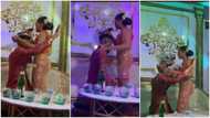 Lady pours hot prayers on her husband at their wedding reception in video