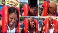 Hilarious video shows cute lady screaming in a rollercoaster as wind blows her wig away